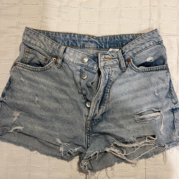 Vintage, High Waisted, Denim Shorts - Picture 2 of 3